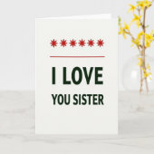 Love You Sister Bold Statement Card Karte (Gelbe Blume)