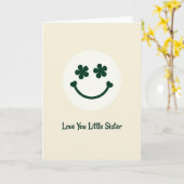 Love You Sister Smiling Face Card Karte (Gelbe Blume)