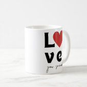 “Love You So Much” Romantischer Becher Kaffeetasse (VorderseiteRechts)