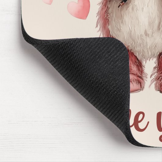 Love You Teddy with Violin Mousepad (Ecke)