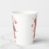 Love You Teddy with Violin Paper cup Pappbecher (Rechts)