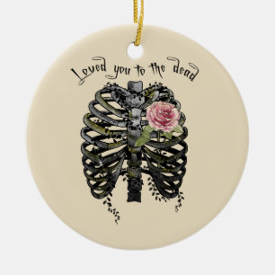 Love you to the Dead - Gothic Rib Cage Keramik Ornament