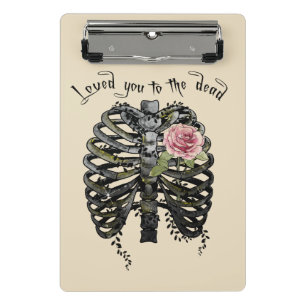 Love you to the Dead - Gothic Rib Cage Mini Klemmbrett