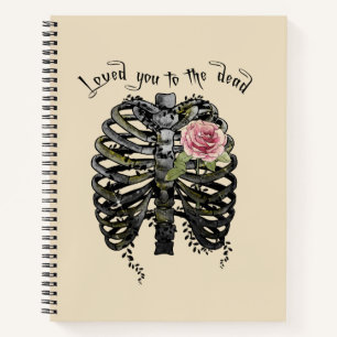 Love you to the Dead - Gothic Rib Cage Notizblock