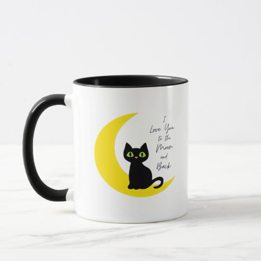 Love You To The Moon And Back Black Cat Lover Whim Tasse (Links)