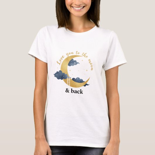Love You To The Moon And Back Celestial Gold Boho T-Shirt (Vorderseite)