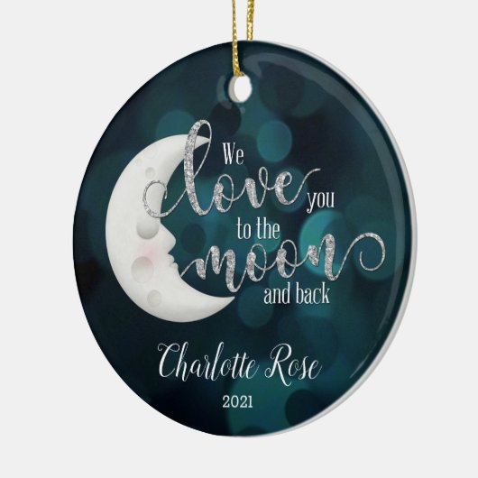 Love you to the moon and back Christmas ornament (Links)
