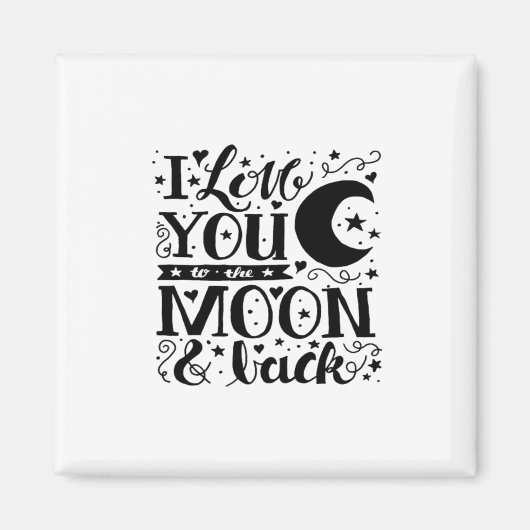 Love You To The Moon And Back Minimal Aesthetic De Magnet (Vorne)