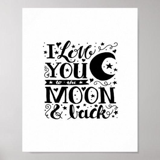 Love You To The Moon And Back Minimal Aesthetic De Poster (Vorne)