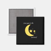 Love You To The Moon And Back Minimal Aesthetic  Magnet (Vorderseite/Rückseite)