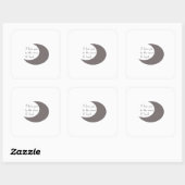 Love You To The Moon And Back Round Graphic Style  Quadratischer Aufkleber (Blatt)