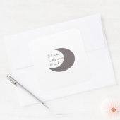 Love You To The Moon And Back Round Graphic Style  Quadratischer Aufkleber (Umschlag)