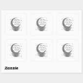 Love You To The Moon And Back Simple Romantic Desi Quadratischer Aufkleber (Blatt)