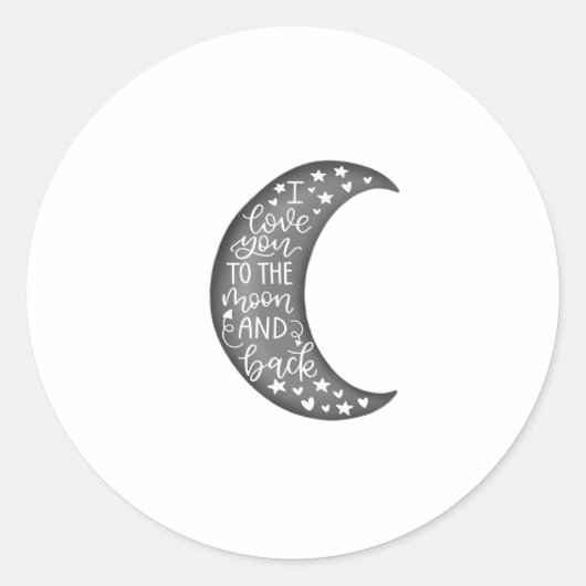 Love You To The Moon And Back Timeless Classic Des Runder Aufkleber (Vorderseite)