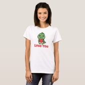 Love You, Valentine Dinosaur T-Shirt (Vorne ganz)