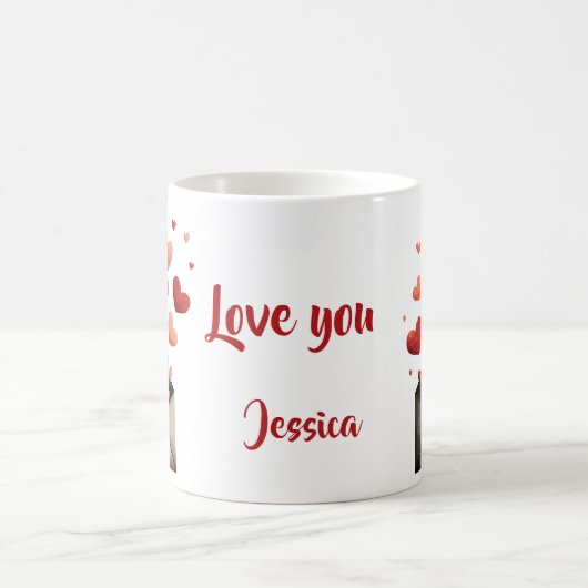 Love You Valentine Envelope Design Kaffeetasse (Mittel)