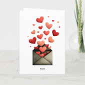 Love You Valentine Envelope Design Karte (Rückseite)
