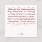 Love You Valentine Envelope Design Quadratische Visitenkarte (Rückseite)