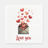 Love You Valentine Envelope Design Serviette (Vorderseite)