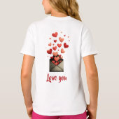 Love You Valentine Envelope Design T-Shirt (Rückseite)