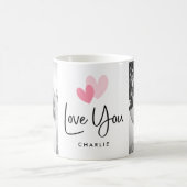 Love you Valentines day cute hearts name photo Kaffeetasse (Mittel)