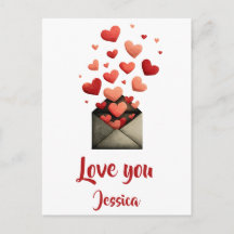 Love You Valentinstag-Umschlagdesign