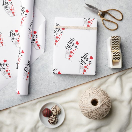 Love You Wrapping Paper Geschenkpapier (Basteln)