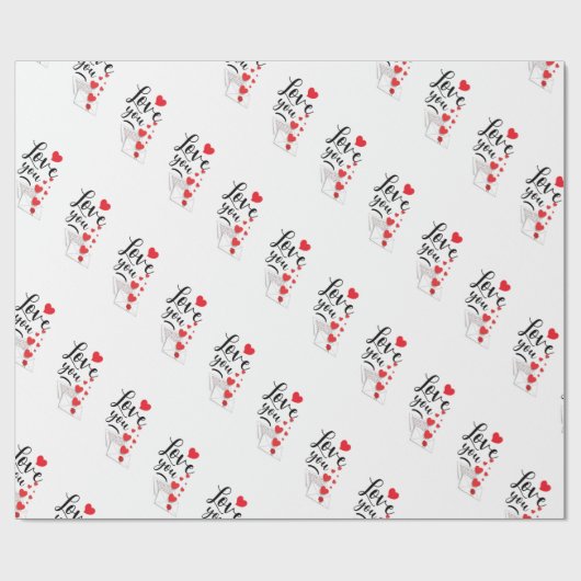 Love You Wrapping Paper Geschenkpapier (Flach)
