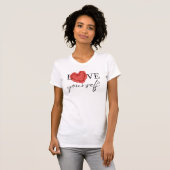 Love Yourself Heart Watercolor Positive T-Shirt (Vorne ganz)