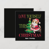  Love Yourself This Christmas Cute Cat Holiday Einladung (Vorne/Hinten)