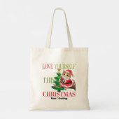  Love Yourself This Christmas Cute Cat Holiday Tragetasche (Rückseite)