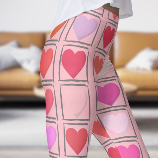 Loveable Bubblegum Pink Valentines Liebe Muster Leggings