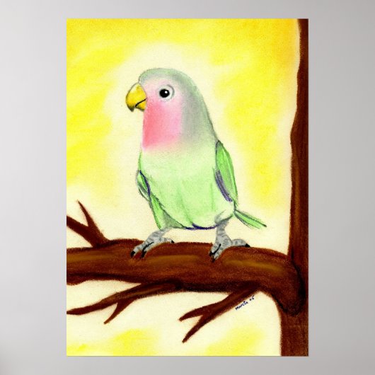 Lovebird Bird Portrait Poster (Vorne)