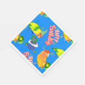 Lovebird Birthday Blue Pet Bird Thema Spaß Party Serviette (Ecke)