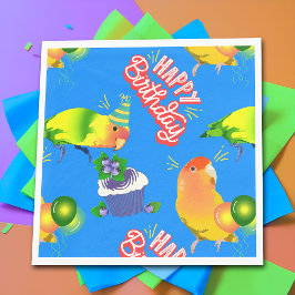 Lovebird Birthday Blue Pet Bird Thema Spaß Party Serviette