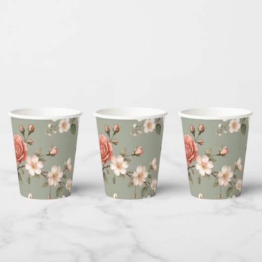 LoveBird Blumenelement-Papierbecher Pappbecher (Multi)