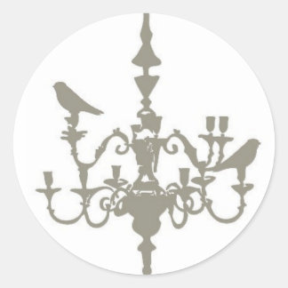 Lovebird Chandelier Runder Aufkleber