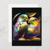 LOVEBIRD / FARBHAFTE LIEBE MITTEILUNGSKARTE (Vorne/Hinten)