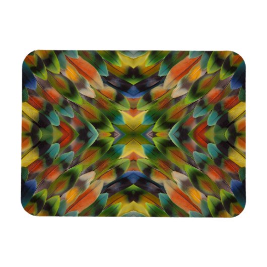Lovebird feather kaleidoscope magnet (Horizontal)