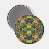Lovebird feather kaleidoscope magnet (Vorderseite/Rückseite)