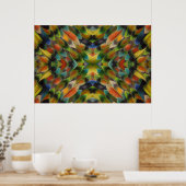 Lovebird feather kaleidoscope poster (Küche)