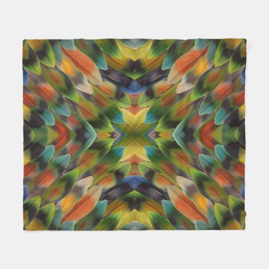 Lovebird Fether Kaleidoskop Fleecedecke (Vorderseite (Horizontal))