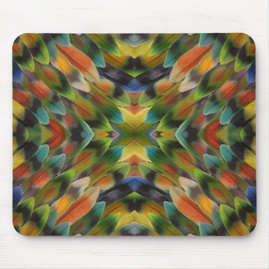 Lovebird Fether Kaleidoskop Mousepad (Vorne)