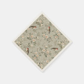 LoveBird Floral Cocktail Serviette (Ecke)