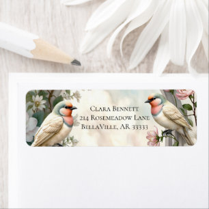 LoveBird Florale Rücksende-Adressetiketten