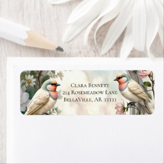 LoveBird Florale Rücksende-Adressetiketten