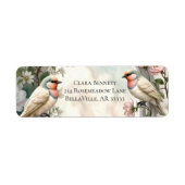 LoveBird Florale Rücksende-Adressetiketten (Vorne)