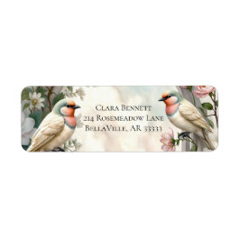 LoveBird Florale Rücksende-Adressetiketten