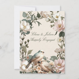 LoveBird Florale Verlobungsfeier-Einladung Einladung