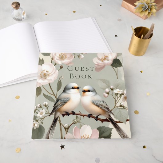 LoveBird Florale Verlobungsfeier Gästebuch (Vorderseite offen)